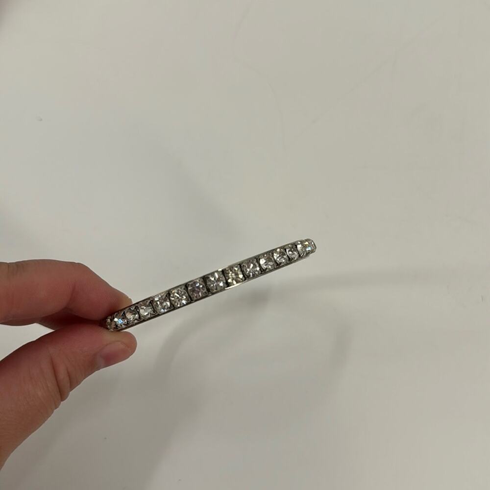 Silver rhinestone encrusted bangle bracelet